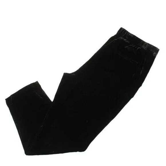 NWT Vince Velvet Single Pleat Trouser in Black Velvet Pull-on Tapered Pants L